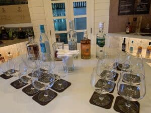 Rum tasting table