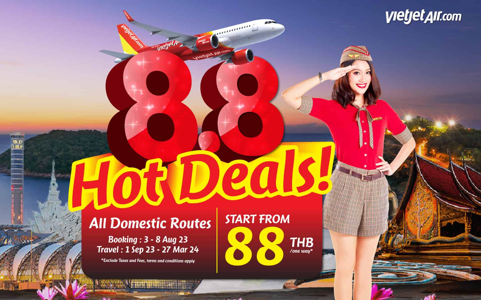 Thai Vietjet unveils ‘8.8 Hot Deals’ from just THB 88